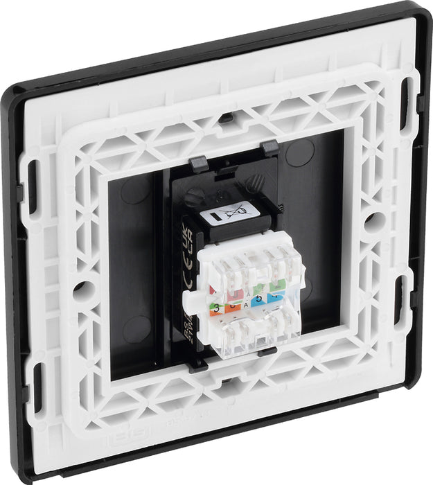 BG Evolve PCDMGRJ451B Single RJ45 Telephone Socket - Matt Grey (Black) - westbasedirect.com