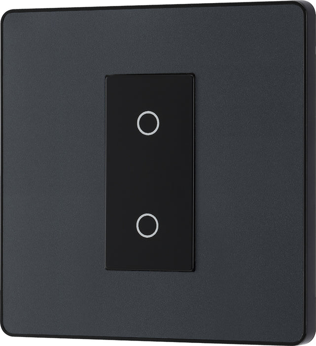 BG Evolve PCDMGTDM1B 2-Way Master 200W Single Touch Dimmer Switch - Matt Grey (Black) - westbasedirect.com