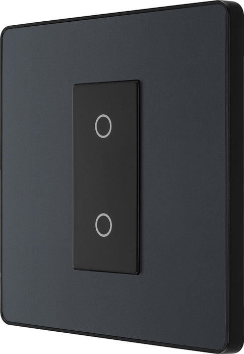 BG Evolve PCDMGTDM1B 2-Way Master 200W Single Touch Dimmer Switch - Matt Grey (Black) - westbasedirect.com