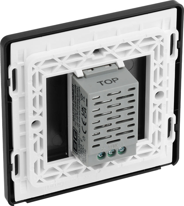 BG Evolve PCDMGTDM1B 2-Way Master 200W Single Touch Dimmer Switch - Matt Grey (Black) - westbasedirect.com