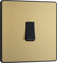 BG Evolve PCDSB12B 20A 16AX 2 Way Single Light Switch - Satin Brass (Black)