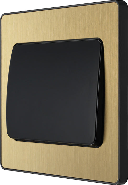 BG Evolve PCDSB12WB 20A 16AX 2 Way Single Light Switch, Wide Rocker - Satin Brass (Black) - westbasedirect.com