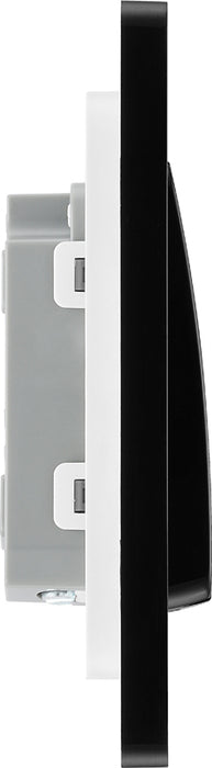 BG Evolve PCDSB12WB 20A 16AX 2 Way Single Light Switch, Wide Rocker - Satin Brass (Black) - westbasedirect.com