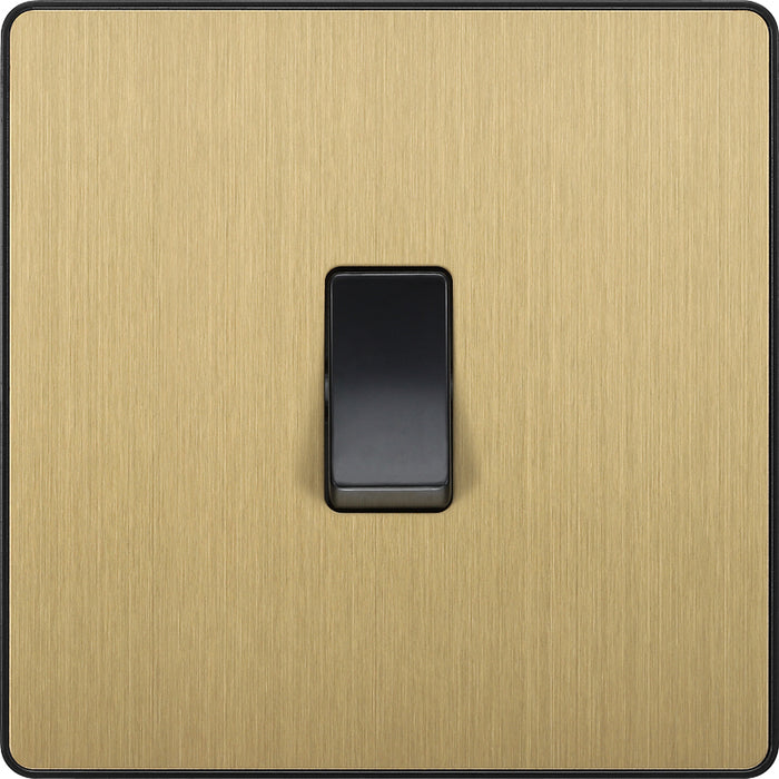 BG Evolve PCDSB13B 20A 16AX Single Intermediate Light Switch - Satin Brass (Black) - westbasedirect.com