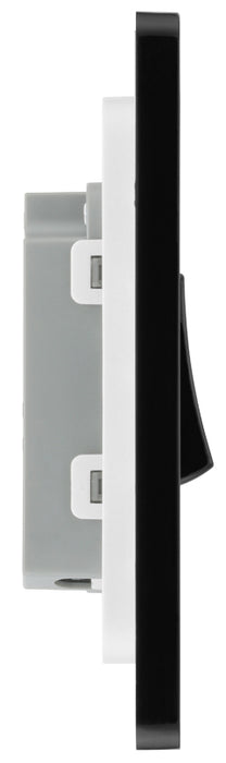BG Evolve PCDSB14B 10A Single Press Switch - Satin Brass (Black) - westbasedirect.com