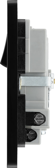 BG Evolve PCDSB21U2B 13A Single Switched Power Socket + 2xUSB(2.1A) - Satin Brass (Black) - westbasedirect.com