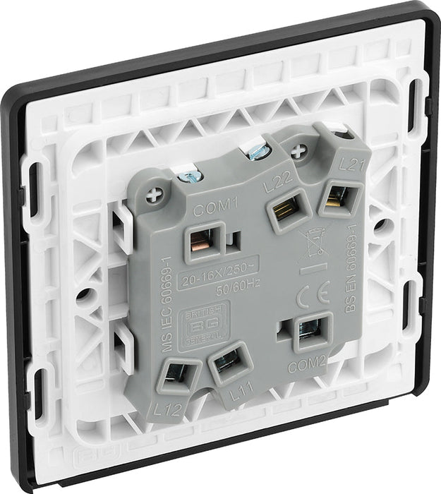 BG Evolve PCDSB42B 20A 16AX 2 Way Double Light Switch - Satin Brass (Black) (5 Pack) - westbasedirect.com