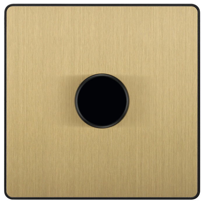 BG Evolve PCDSB81B 2-Way Trailing Edge LED 200W Single Dimmer Switch Push On/Off - Satin Brass (Black) - westbasedirect.com