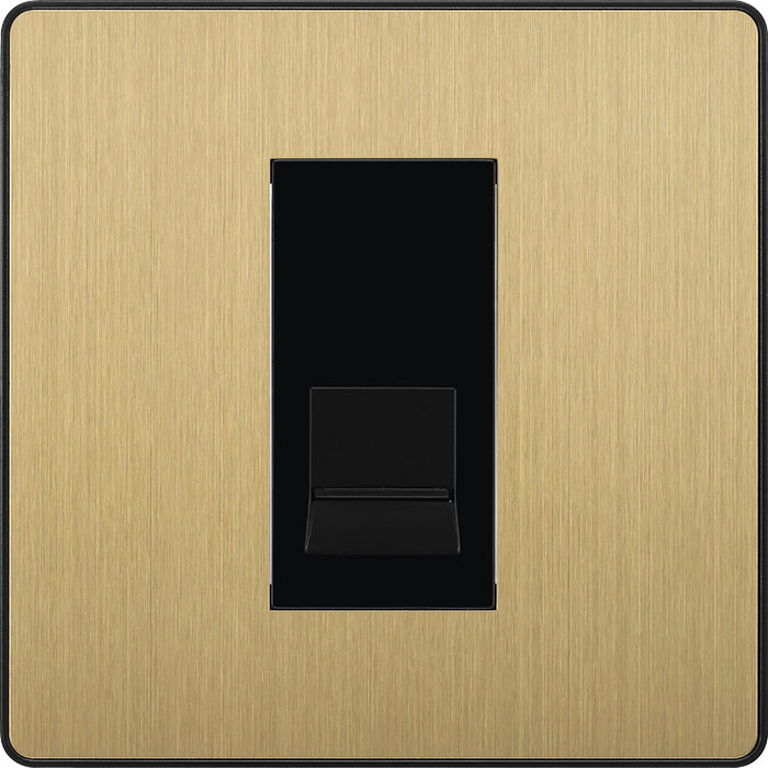 BG Evolve PCDSBBTM1B Single Master Telephone Socket - Satin Brass (Black) - westbasedirect.com