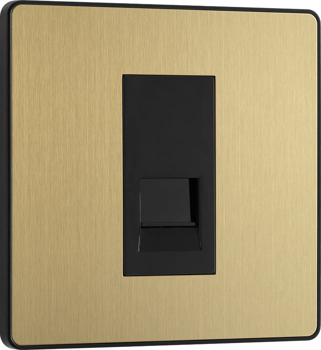 BG Evolve PCDSBBTS1B Single Secondary Telephone Socket - Satin Brass (Black) - westbasedirect.com