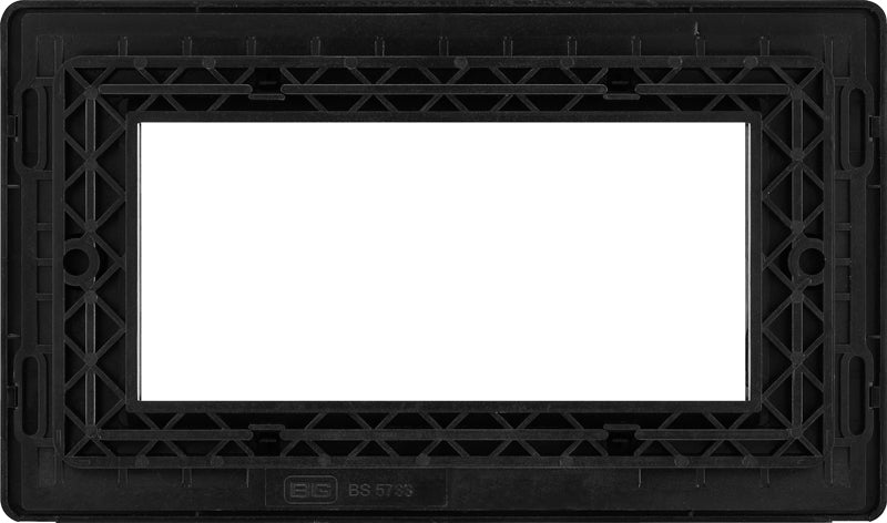 BG Evolve PCDSBEMR4B Quadruple Rectangular Front Plate (100 x 50) - Satin Brass (Black) - westbasedirect.com