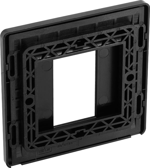 BG Evolve PCDSBEMS1B Single Euro Module Front Plate (25 x 50) - Satin Brass (Black) - westbasedirect.com