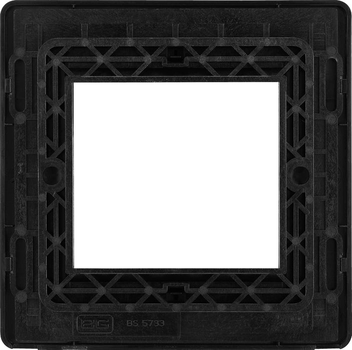 BG Evolve PCDSBEMS2B Twin Euro Module Aperture Single Front Plate (50 x 50) - Satin Brass (Black) - westbasedirect.com