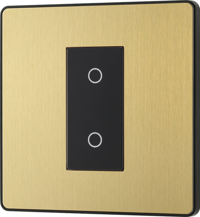 BG Evolve PCDSBTDM1B 2-Way Master 200W Single Touch Dimmer Switch - Satin Brass (Black) - westbasedirect.com