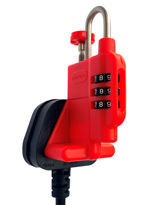 Kewtech PLUGLOK Combination Lock Off Device for 13A Plug Top inc 2 x Warning Tags - westbasedirect.com