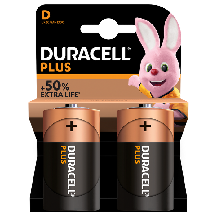 Duracell Plus Power D LR20 | 2 Pack - westbasedirect.com