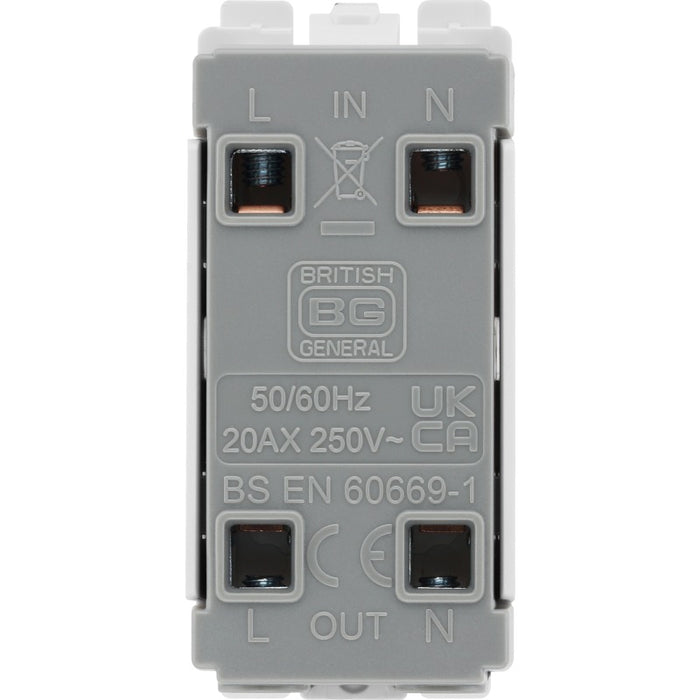 BG R31 Nexus Grid 20A DP + LED - White - westbasedirect.com