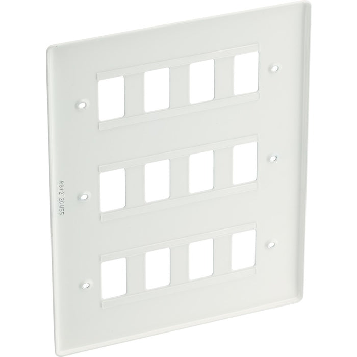 BG R812 White Moulded 12G Grid Front Plate - White - westbasedirect.com