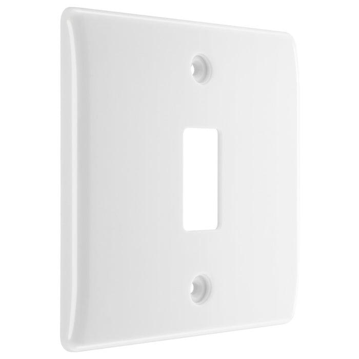 BG R81 White Moulded 1G Grid Front Plate - White - westbasedirect.com