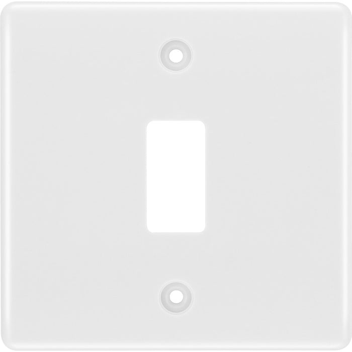 BG R81 White Moulded 1G Grid Front Plate - White - westbasedirect.com