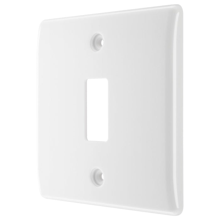 BG R81 White Moulded 1G Grid Front Plate - White - westbasedirect.com
