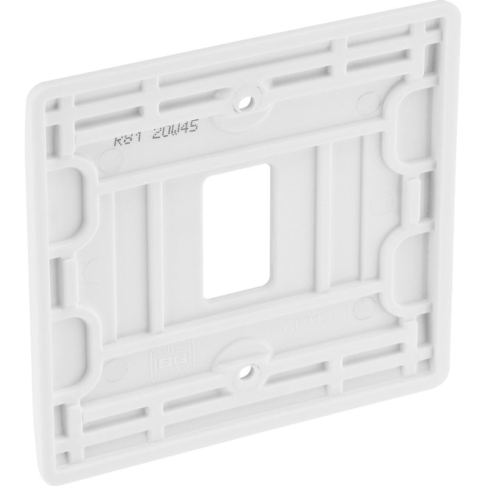 BG R81 White Moulded 1G Grid Front Plate - White - westbasedirect.com
