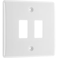 BG R82 White Moulded 2G Grid Front Plate - White