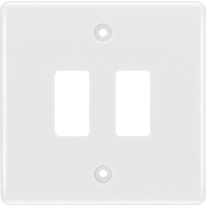 BG R82 White Moulded 2G Grid Front Plate - White - westbasedirect.com