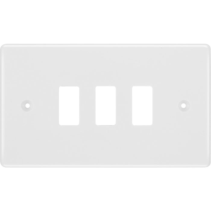 BG R83 White Moulded 3G Grid Front Plate - White - westbasedirect.com