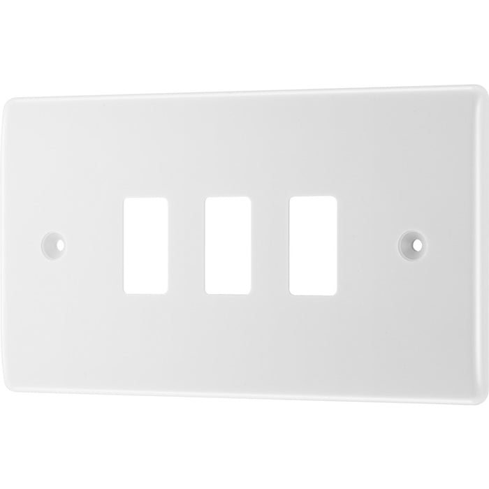 BG R83 White Moulded 3G Grid Front Plate - White - westbasedirect.com
