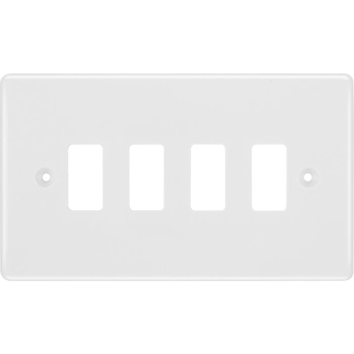 BG R84 White Moulded 4G Grid Front Plate - White - westbasedirect.com