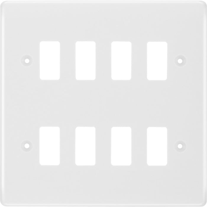 BG R88 White Moulded 8G Grid Front Plate - White - westbasedirect.com