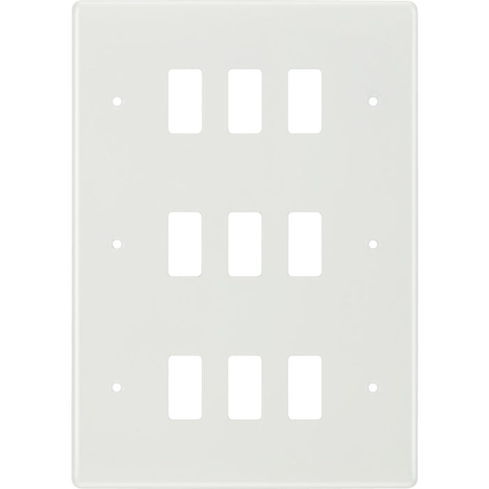 BG R89 White Moulded 9G Grid Front Plate - White - westbasedirect.com