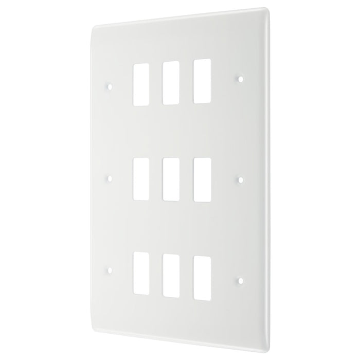 BG R89 White Moulded 9G Grid Front Plate - White - westbasedirect.com