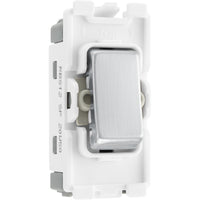 BG RBS12C Nexus Grid 20A SP 2-Way Centre Off - Brushed Steel