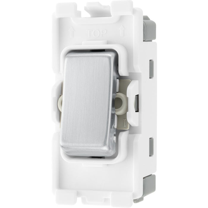 BG RBS12 Nexus Grid 20A SP 2-Way - Brushed Steel - westbasedirect.com