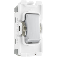 BG RBS14 Nexus Grid 20A SP 1-Way Retractive (PRESS) - Brushed Steel