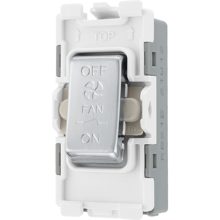 BG RBS15 Nexus Grid 20A Triple Pole Fan Isolator - Brushed Steel - westbasedirect.com