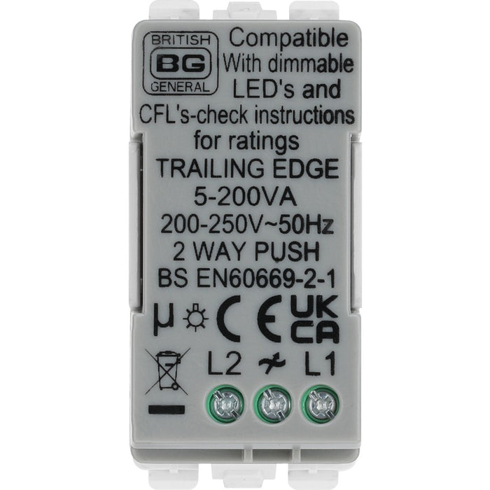 BG RDTR Nexus Grid Dimmer 2-Way 200W Trailing Edge - White - westbasedirect.com