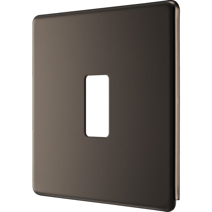 BG RFBN1 Flatplate Screwless 1G Grid Front Plate - Black Nickel - westbasedirect.com