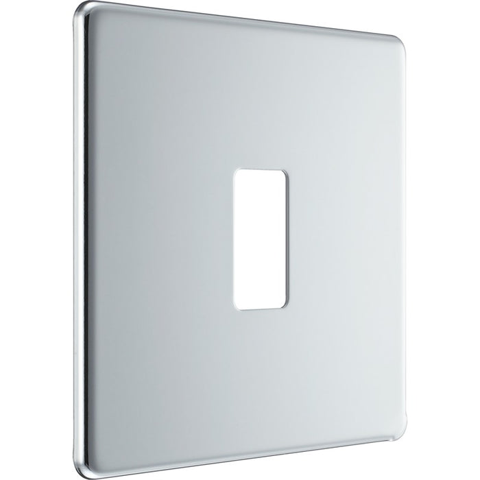 BG RFPC1 Flatplate Screwless 1G Grid Front Plate - Polished Chrome - westbasedirect.com