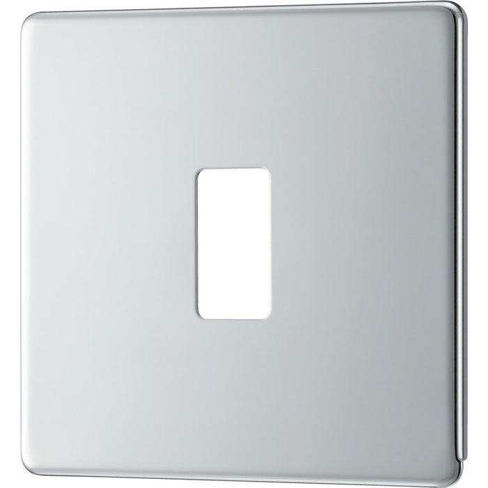 BG RFPC1 Flatplate Screwless 1G Grid Front Plate - Polished Chrome - westbasedirect.com