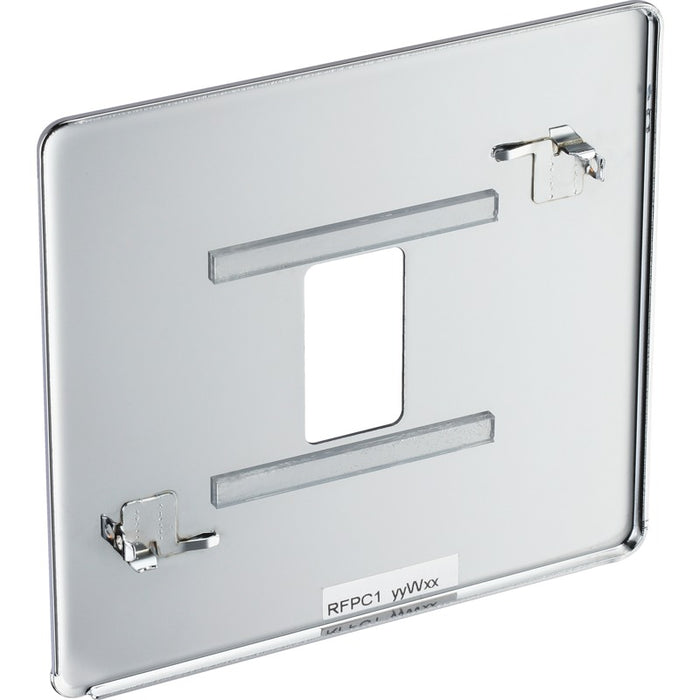 BG RFPC1 Flatplate Screwless 1G Grid Front Plate - Polished Chrome - westbasedirect.com