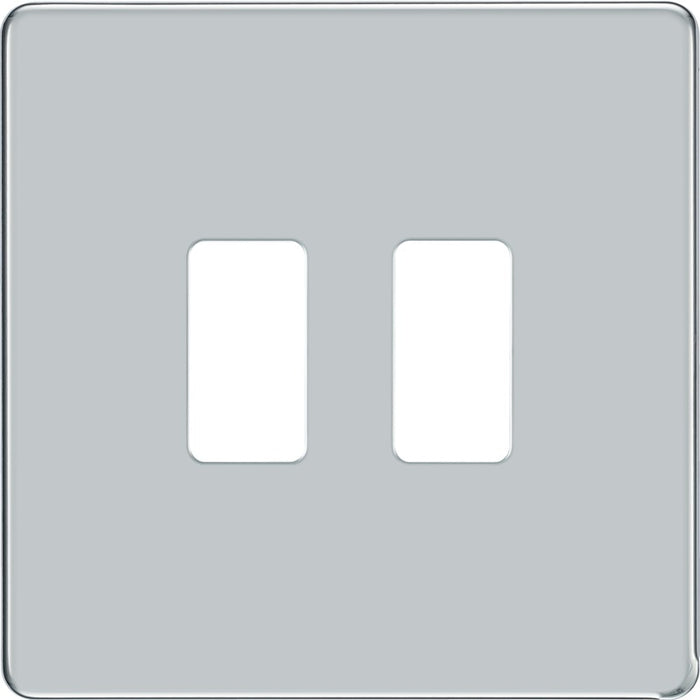 BG RFPC2 Flatplate Screwless 2G Grid Front Plate - Polished Chrome - westbasedirect.com