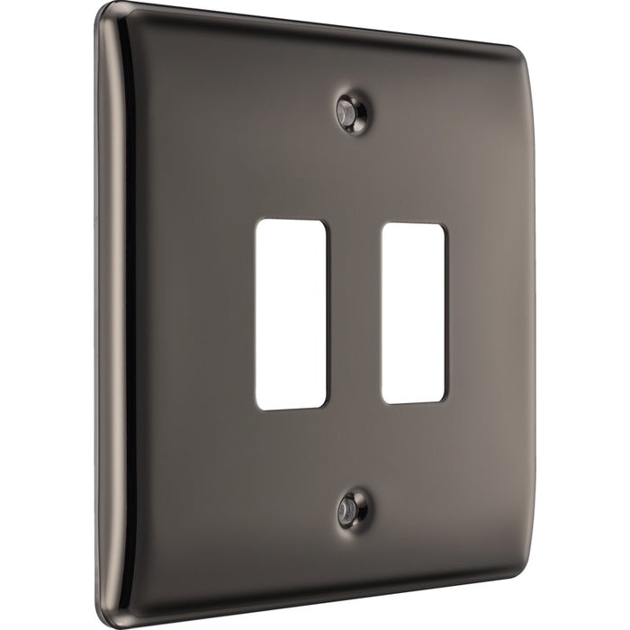 BG RNBN2 Nexus Metal 2G Grid Front Plate - Black Nickel - westbasedirect.com