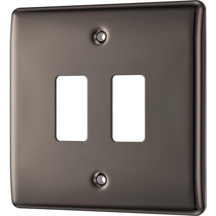BG RNBN2 Nexus Metal 2G Grid Front Plate - Black Nickel - westbasedirect.com