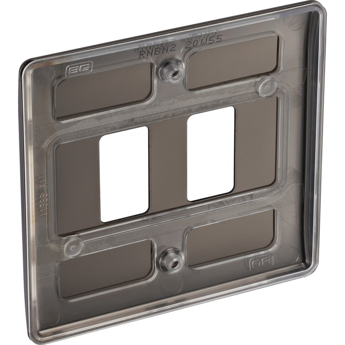 BG RNBN2 Nexus Metal 2G Grid Front Plate - Black Nickel - westbasedirect.com