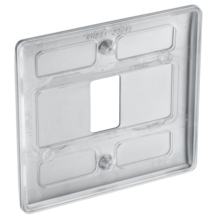 BG RNBS1 Nexus Metal 1G Grid Front Plate - Brushed Steel - westbasedirect.com