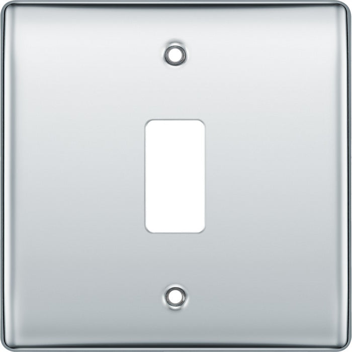 BG RNPC1 Nexus Metal 1G Grid Front Plate - Polished Chrome - westbasedirect.com