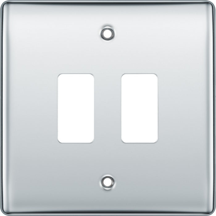 BG RNPC2 Nexus Metal 2G Grid Front Plate - Polished Chrome - westbasedirect.com